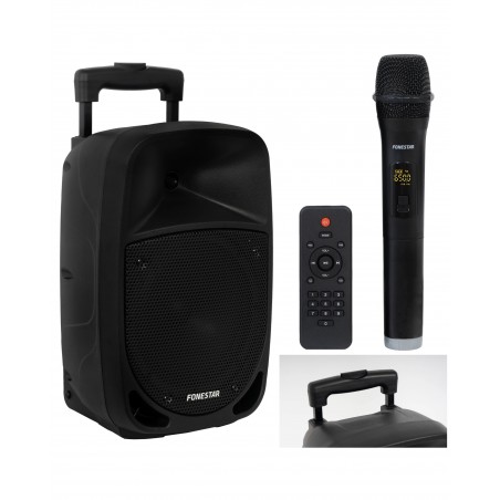 Enceinte sono portable 8’’ Pro party karaoké Bluetooth USB msd + micro main sans fil + télécommande megabass TWS