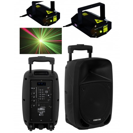 Enceinte sono portable 8’’ Pro party karaoké Bluetooth USB msd + micro main sans fil + télécommande megabass TWS