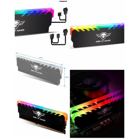 Dissipateur thermique PC pour mémoire RAM DDR-DDR3-DDR4 ARGB MEMORY