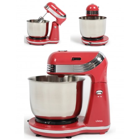 Robot Pâtissier Pétrin rouge 3 L 250 W Bol Inox 3 L