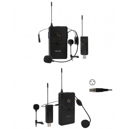 Micro UHF pour casque serre tête et micro-cravate UHF sans fil Pro DJ PARTY karaoké 24 Canaux UHF 641-699 MHz