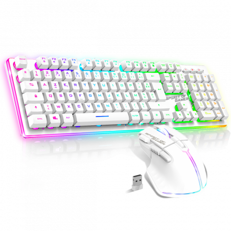 Clavier semi mécanique blanc sans fil sans fil