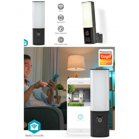 Caméra extérieure Wi-Fi intégrée dans Lampe Lumière