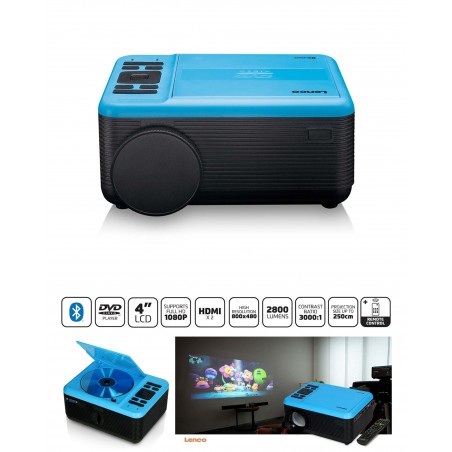 Vidéoprojecteur portable Full HD 1080p 2800 Lumens – Bluetooth HDMI – Home Cinéma USB/SD slot, HDMIx2