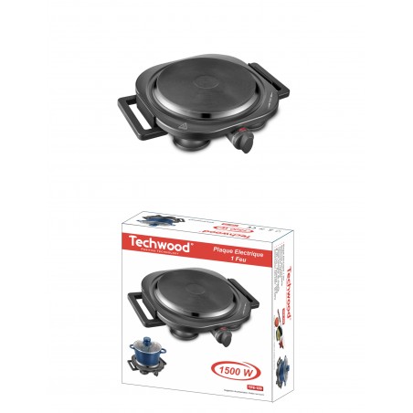 Plaque électrique 1 feu noir 1 500 W Ø 185 mm