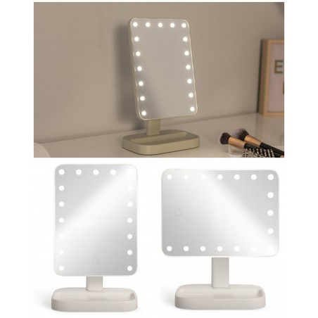 Miroir de maquillage Hollywood 16.5 × 22 cm Éclairage LED avec 17 ampoules