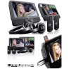 Lecteur DVD portable TFT 16: 9 LENCO Ecrans 2 × 9 POUCES USB-SD DVD-R/RW, DVD+R, CD + 2 Casques + télécommande + 2 SUPPORTS