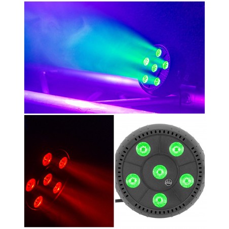 Pack de 2 parledmini 3-in-1 LED RGB sur batterie projecteurs LED a petit prix pour bar club discothèque orchestre