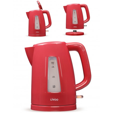 Cafetière électrique rouge + GRILLE PAIN + BOUILLOIRE