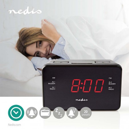 Radio Réveil alarme numérique ent 3,5 mm Affichage