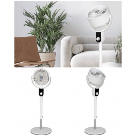 Ventilateur sur pied blanc DESIGN 50 W 3 vitesses Silencieux