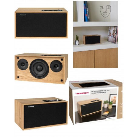 Enceinte Bluetooth amplifiée en Bois vintage sono mobile 100 W AUX 6,35 mm entrée TV, USB, AUX-IN